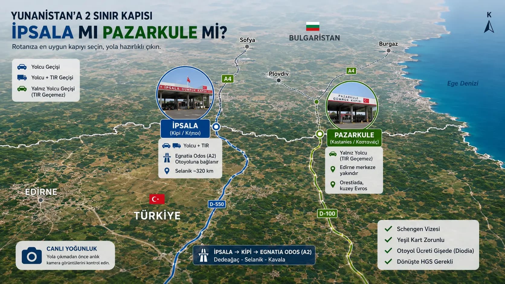 Yunanistan Sınır Kapıları Haritası