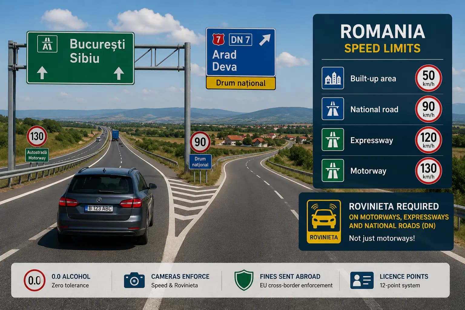 romania motorways and speed limits